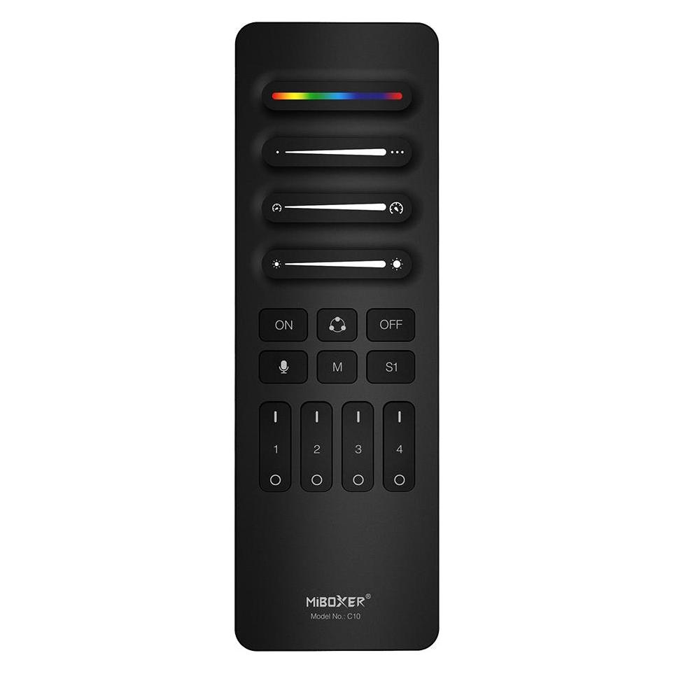MiBoxer Pixel LED Fernbedienung SPI - Pixel 2,4GHz (RGB/RGB-W/RGB+CCT) 4 Zonen 4 Szenen *Milight/* (b (Gerätespezifische Fernbedienung, Radio Frequency (RF)) (C10-B)