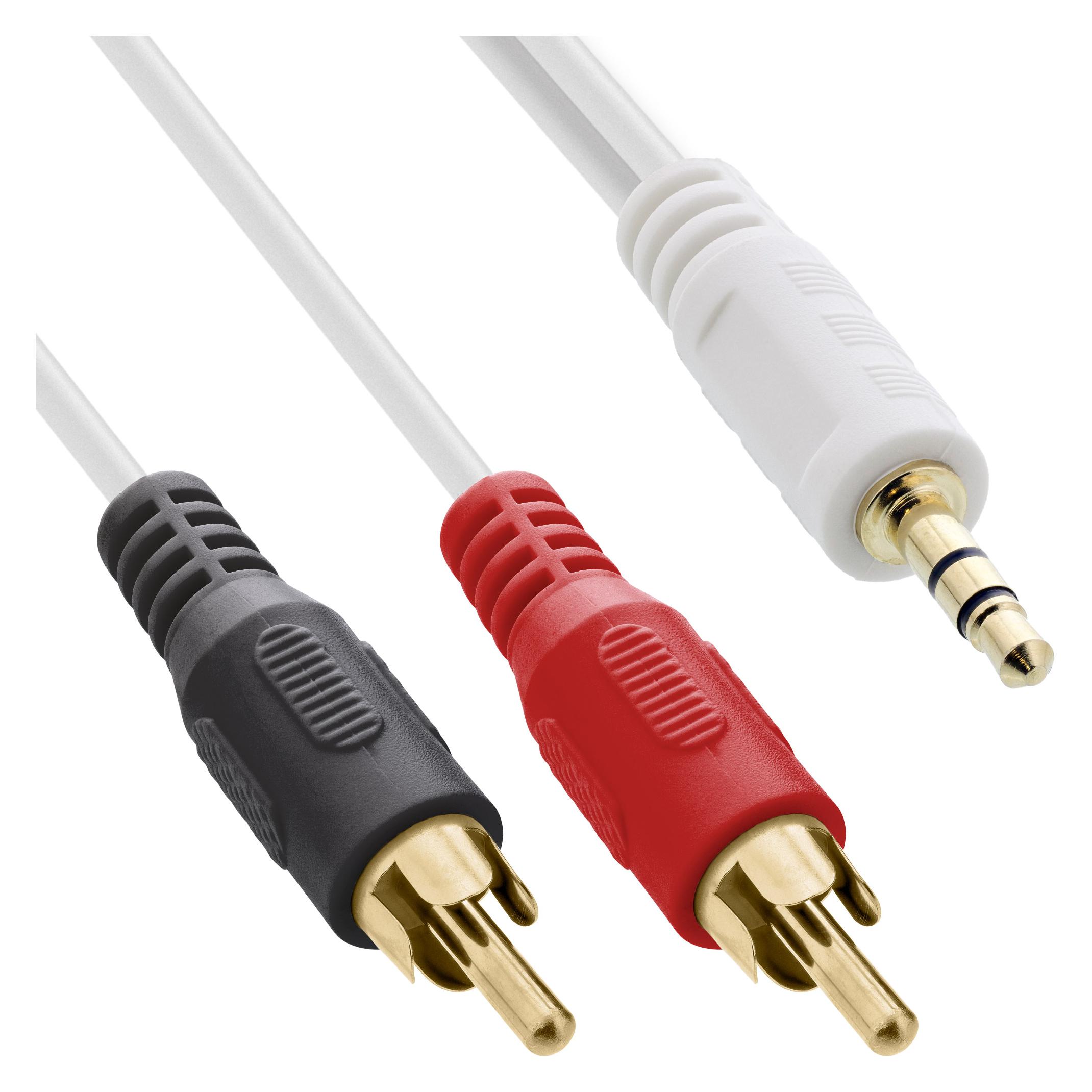 InLine Cinch/Klinke Kabel (10 m, AUX Kabel, Cinch Kabel) (89929W)