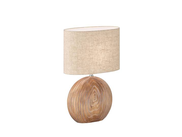 Fischer & Honsel Tischleuchte, Sandfarben, Textil, 17x53x34 cm, Schnurschalter, Lampen & Leuchten, Innenbeleuchtung, Tischlampen, Tischlampen