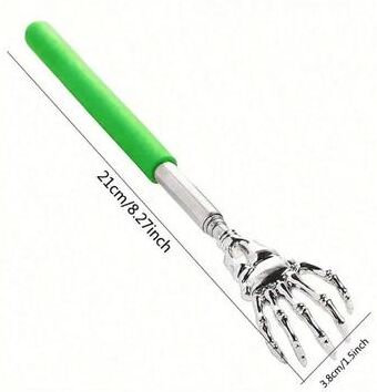 Uplift Essentials Extendable Stainless Steel Bear Claw Back Scratcher green