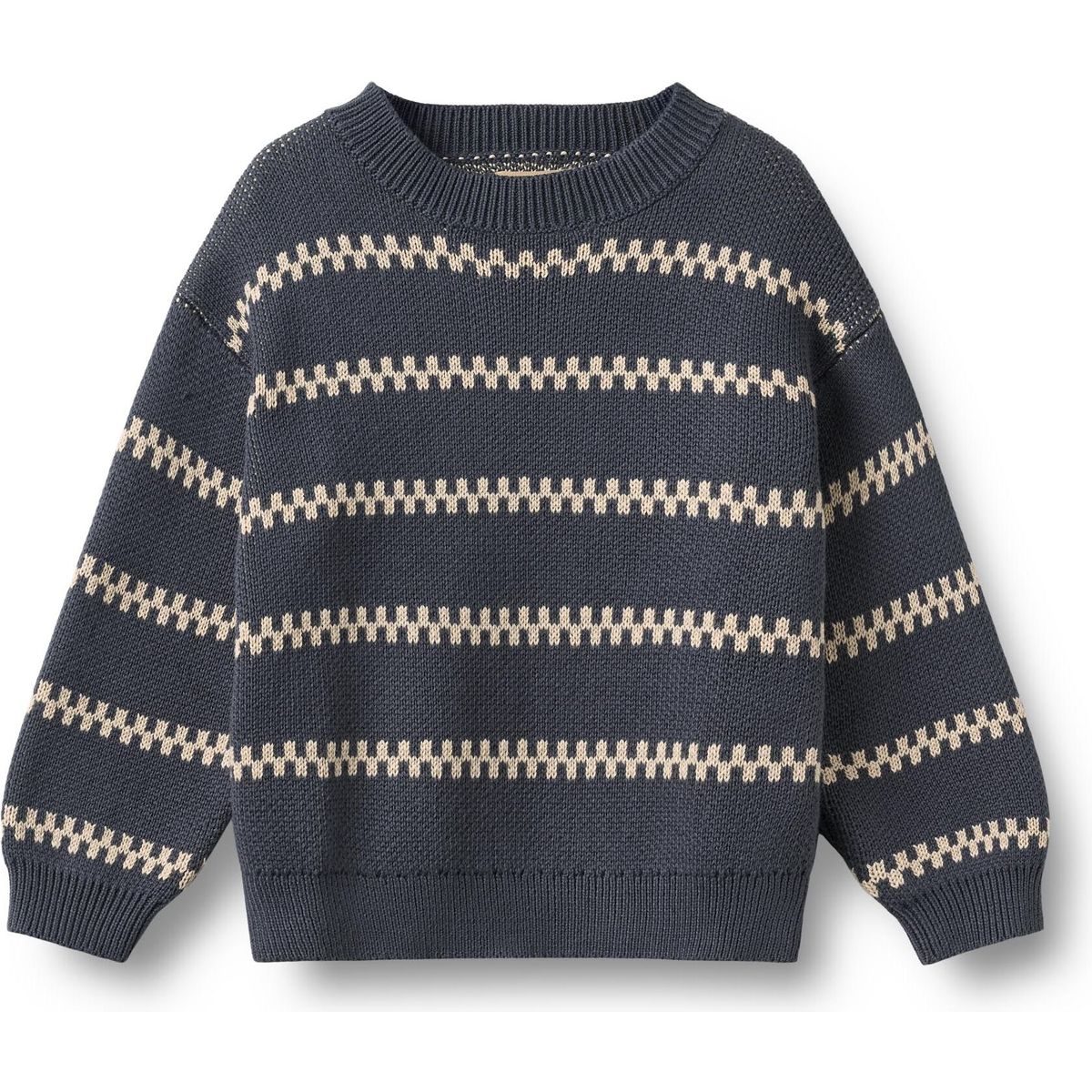 Wheat Jacquard Pullover Harlow greyblue (1292) 140 2538-560-GOTS-1292-140/10y