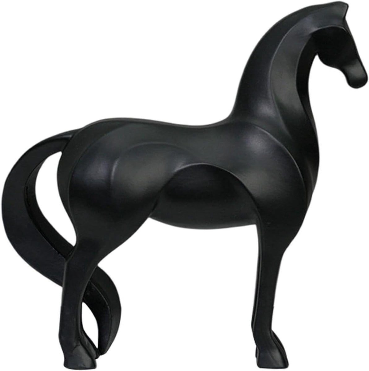 Bruin paardenbeeld handgemaakt decoratief dierenfiguur voor op tafel B/D/H: 19,8 x 19,8 cm