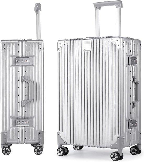 Famanu Handgepäckkoffer Aluminiumrahmen und PC-Hartschale - 55 cm, 35L, TSA-Schloss, 4 Rollen