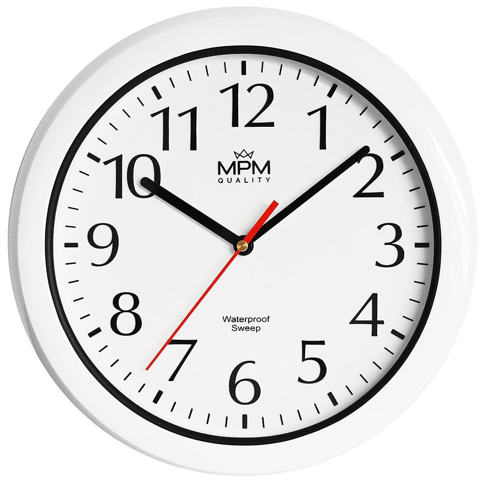 MPM-Quality Santha Wandklok - Wit - Rond - Diameter: 31 cm - Arabische cijfers - Quartz uurwerk
