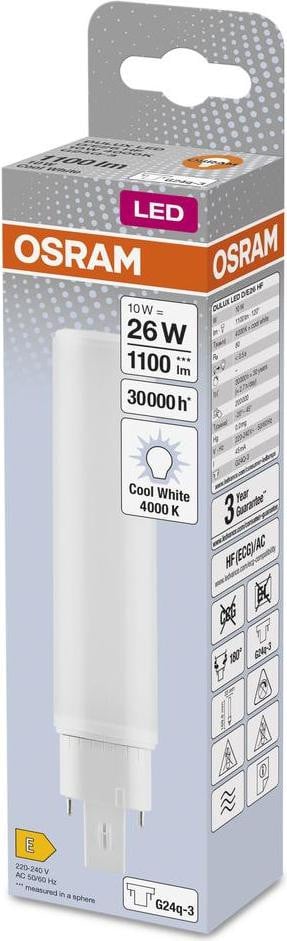 Osram Homelighting LED G24q-3 Neutraal wit 10 W (26 W equivalent) Diameter: 33 mm, Lengte: 170 mm