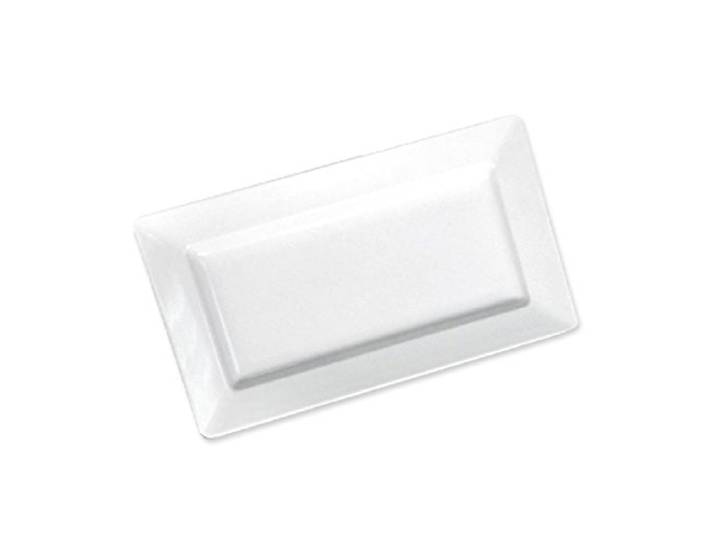 Rechteckiger Teller 35,8X20,3X4 Cm Weiss Melamin - 6 Un.