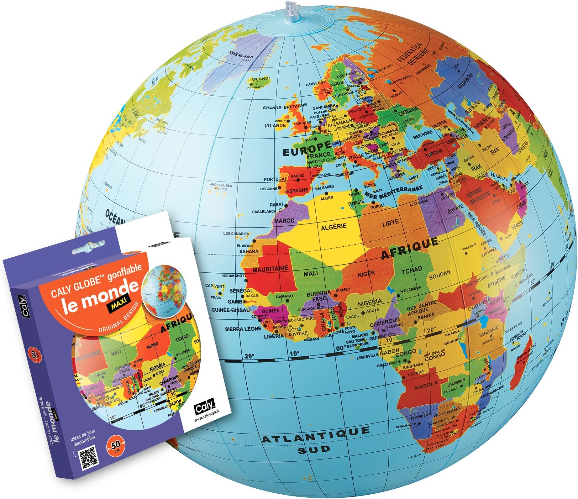 Globe gonflable de 50 cm - Monde politique (5 ans et +)   Calytoys
