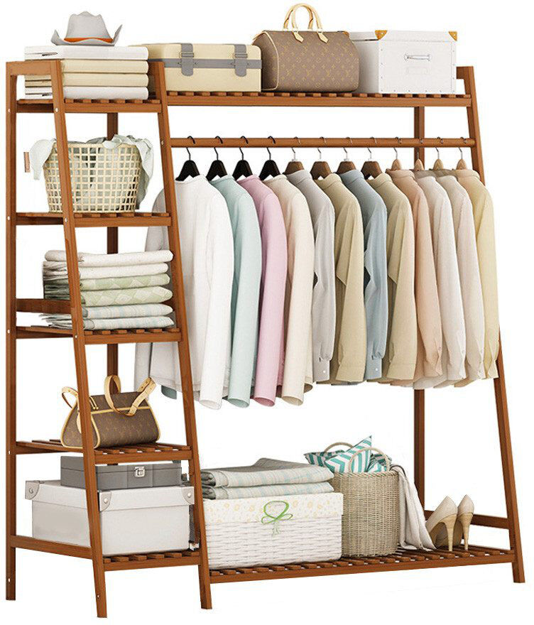 Rebrilliant Dahmen 110cm Clothing Rack Brown