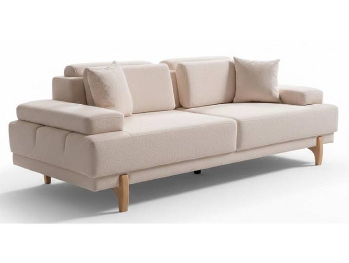 JVmoebel 3-Sitzer 3-Sitzer-Sofa Beige Farbe Moderner Stil Weiche Armlehnen Großes Sofa, 2 Teile