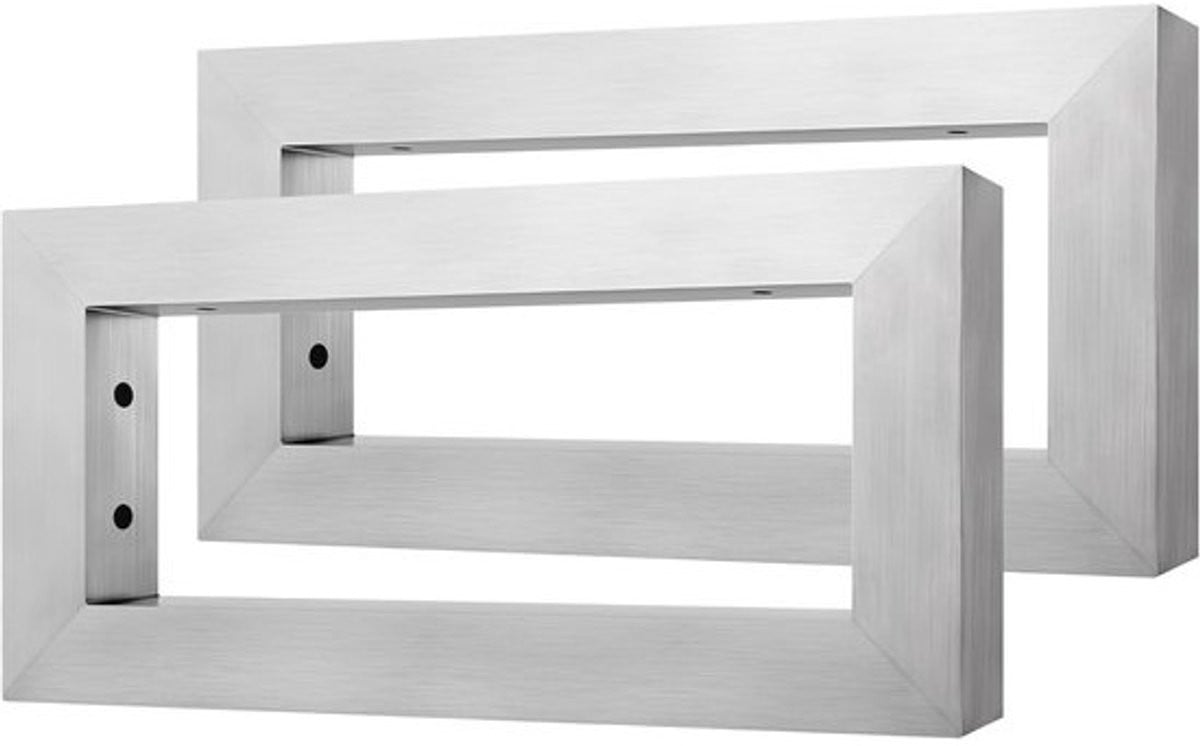 Set van 2 wandconsoles voor wastafel in roestvrij staal