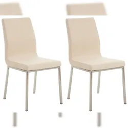 CLP 2er Set Esszimmerstühle Colmar Stoff creme