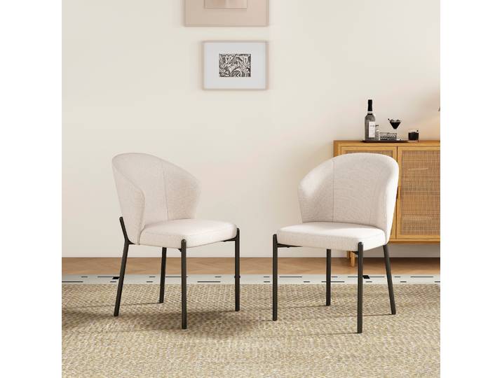 Esszimmerstuhl OTTO HOME Kireya , beige (cremefarben), B:56cm H:85cm T:51cm, Metall, Stoff, Stühle, Esszimmerstuhl