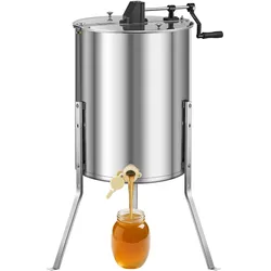 VEVOR Honigschleuder, 4/8 Rahmen, manuelle Tangentialschleuder mit transparentem Deckel, Honigextractor aus Edelstahl mit höhenverstellbarem Ständer, Wabenextraktionsgerät für Bienenzucht