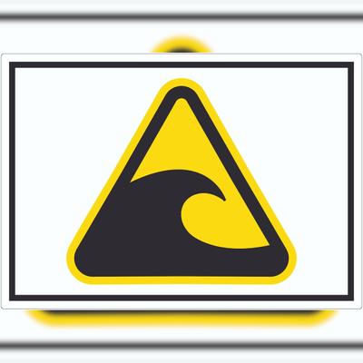 HB-Druck Aufkleber Warnung Tsunami-gefährdeter Bereich Symbol A1 (594x841mm)