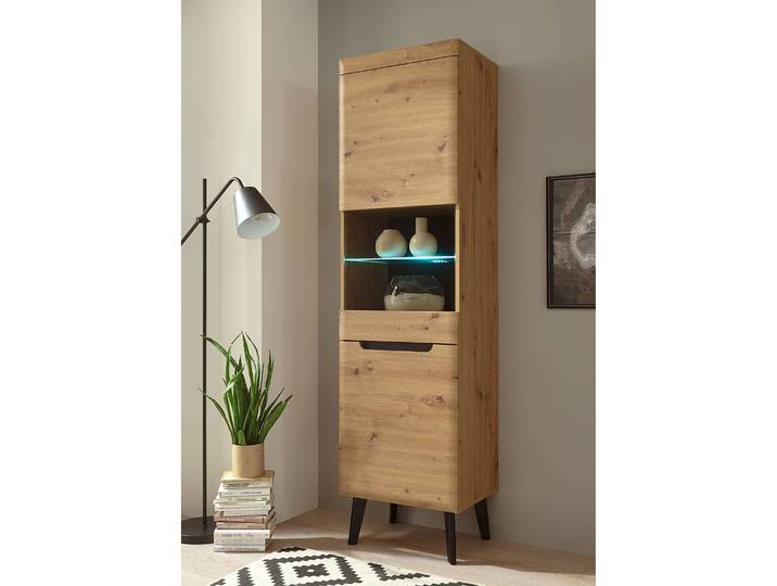 Standvitrine 53 x 197 x 40cm Braun