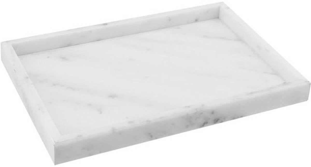 Wit Marmeren Dienblad - Natuurlijk Marmeren Opbergplateau - 30 x 20 cm