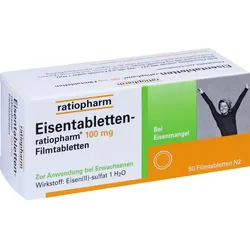 Eisentabletten-Ratiopharm 100mg Filmtabletten 50 ST