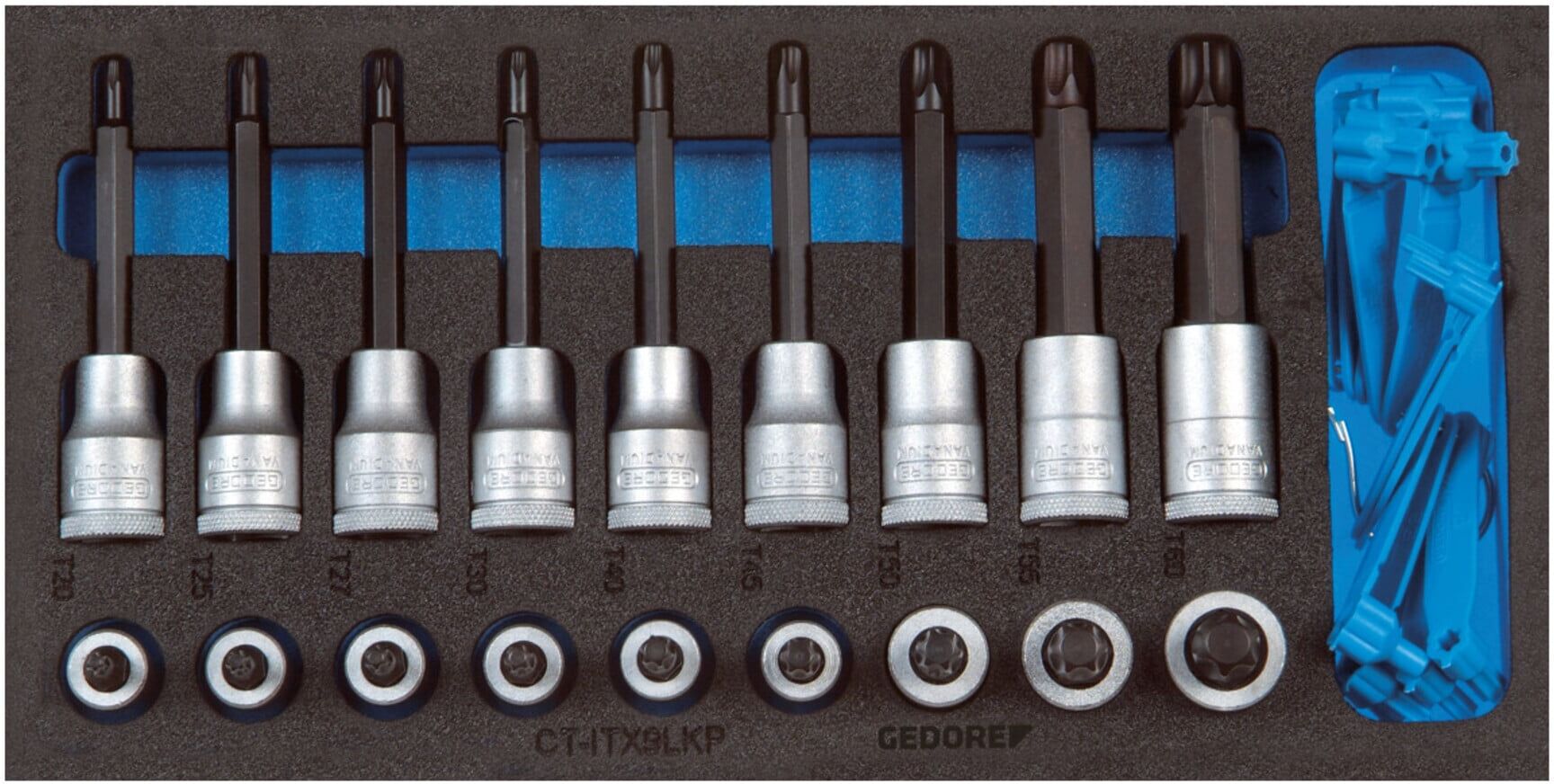 Gedore 1500 CT1-ITX 19 LKP Satz Schraubendrehereinsätze 1/2" in Check-Tool-Modul (2308940)