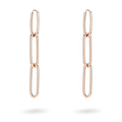 Paar Creolen LIEBESKIND BERLIN "Schmuck Geschenk Edelstahl Ohrringe Special Link", rosa (roségoldfarben), Ohrringe, Damen, Edelstahl