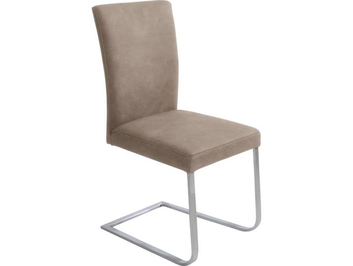 Esszimmerstuhl K+W KOMFORT & WOHNEN Santos II, Freischwinger , beige (sand, edelstahloptik), B:46cm H:98cm T:60cm, Stühle, Esszimmerstuhl