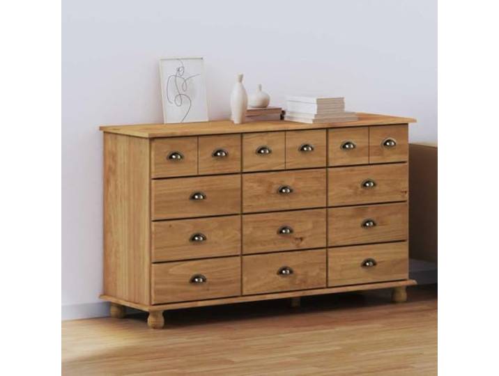 smnyxs Kommode ASKIM, Braun, 79 x 40 x 133,5 cm, Kiefer massiv Massives Kiefernholz, natürliche Oberfläche, Schubladen mit Pullover, klare Linien, große Aufbewahrung, moderner Stil