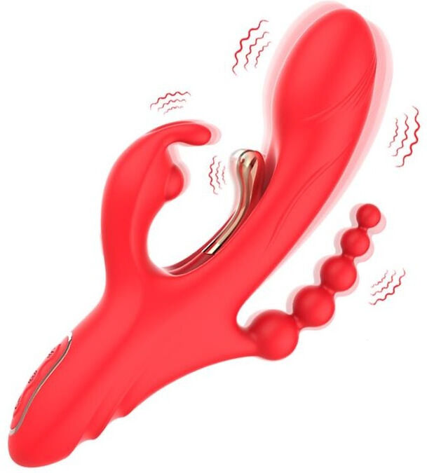 URBAN SKY Vibromasseur Tickler avec chaîne anale en silicone doux