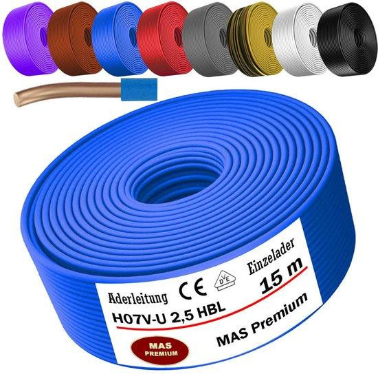 Eénaderige Installatiedraad H07V-U 1.5mm² - Flexibele Koperen Kabel