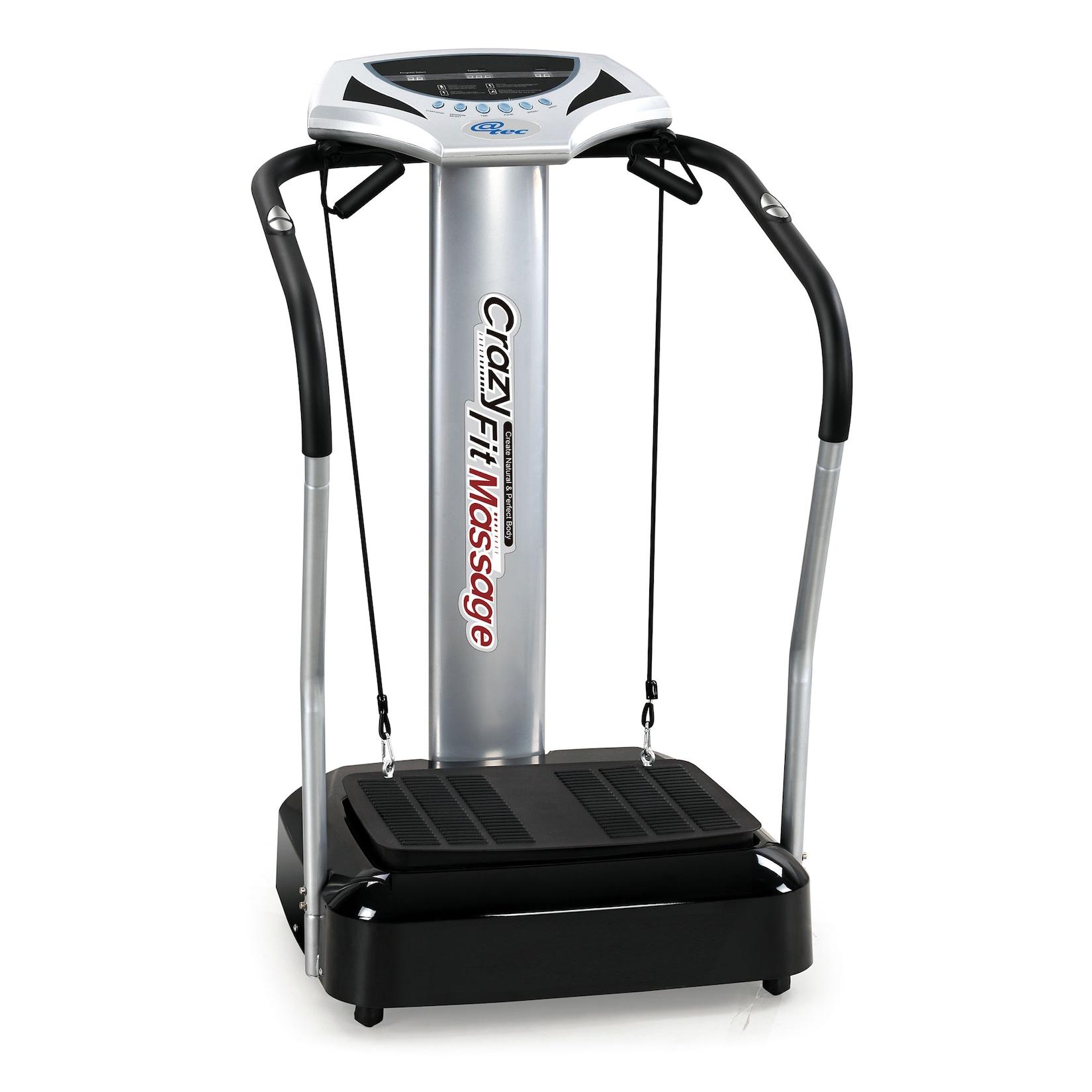 Crazy Fit Massage Fitness Vibrationsplatte inkl. Bänder Silber