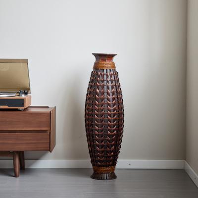 Kodotan sofa 39-Inch Tall Hand-Woven Bamboo Floor Vase - For Dried Or Silk Flower Arrangements