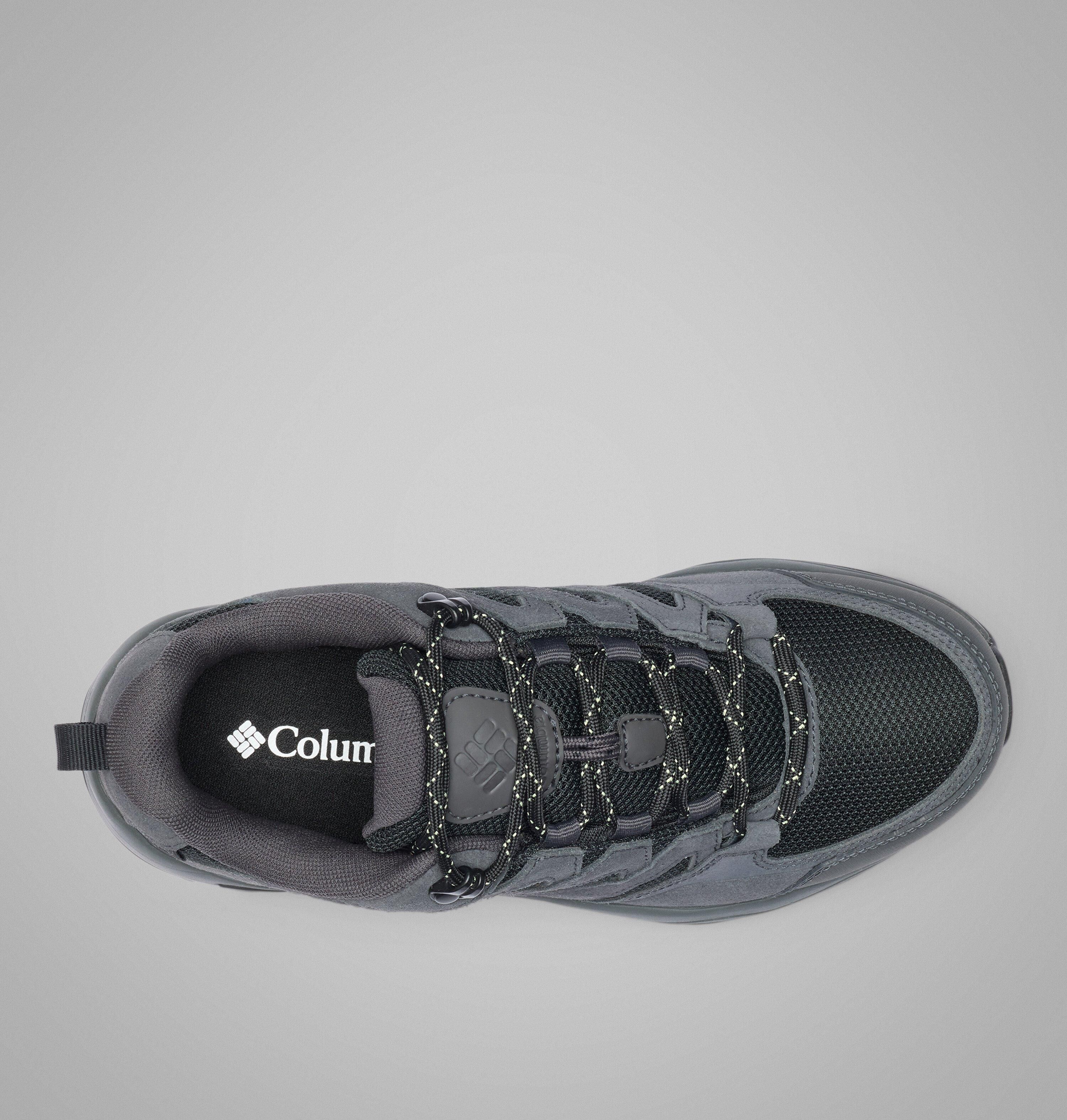 Wanderschuh COLUMBIA "REDMOND™ IV LOW WATERPROOF", Damen, Gr. 42, Synthetik, schwarz (schwarz, citron haze), Mesh, Synthetik, Schuhe Wanderschuh, wasserdicht schwarz, citron haze 42, Synthetik