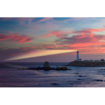 Fototapete PAPERMOON "Leuchtturm", bunt, B:3,5m L:2,6m, Vlies, Tapeten