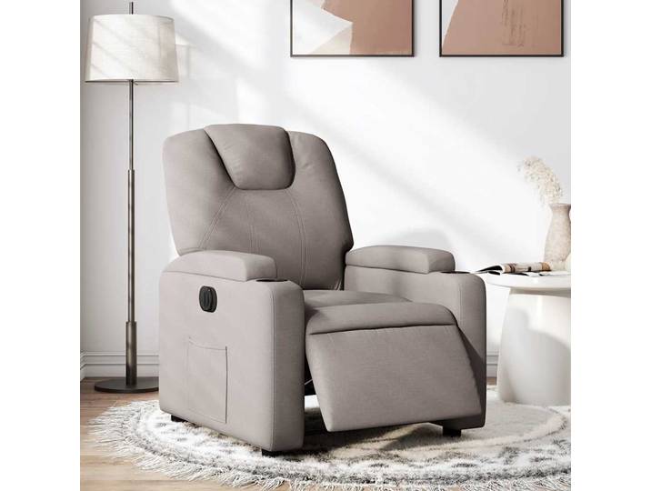 vidaXL Relaxsessel Elektrisch Taupe Stoff