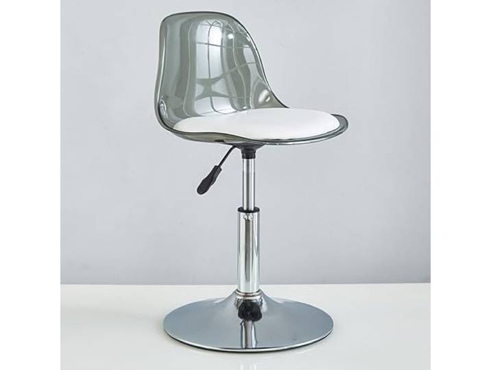 GNIUBBDB Barhocker mit mittlerer Rückenlehne, transparente, höhenverstellbare Barhocker aus Acryl, Thekenstühle für die Küche, das Esszimmer, das Pub, das Café Gray