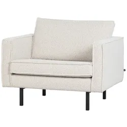 Sessel Rodeo aus Boucle-Stoff, modernes Design, Natur Cremeweiß, gepolstert für höchsten Komfort