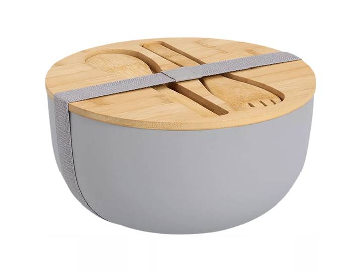Zeller Present - Salatschüssel mit Besteck und Deckel, 24cm