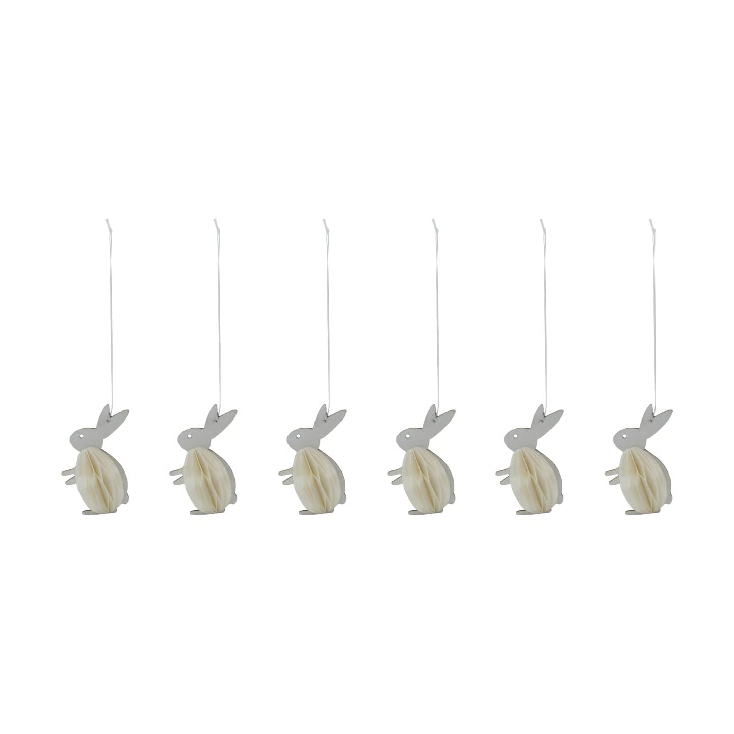 House Doctor Rabb paasornament 6-pack wit keramiek