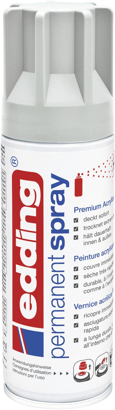 edding Acrylspray Permanent Spray Lichtgrau Matt 4-5200925