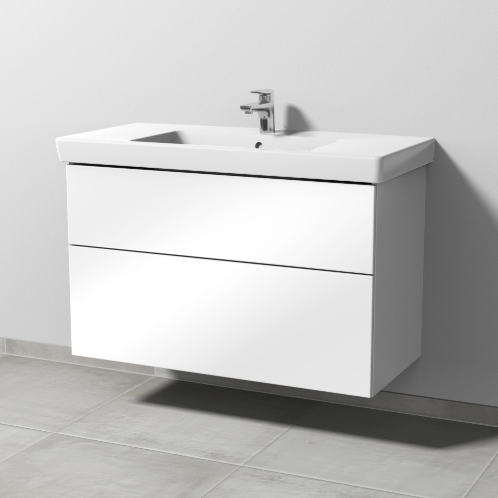 Sanipa 3way Waschtischunterbau zu Villeroy & Boch Subway mit 2 Auszügen, Weiß-Glanz, SF61578 SF61578