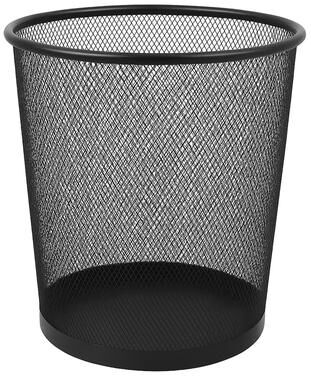 Creative Labs Home Black Steel Mesh Round Wastebasket 2.5 Gallon