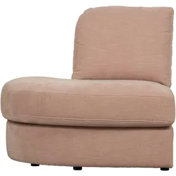 Modulsofa Family 1-Seat Eck-Element aus Webstoff, modern, Rosa, links rund, bequem kombinierbar