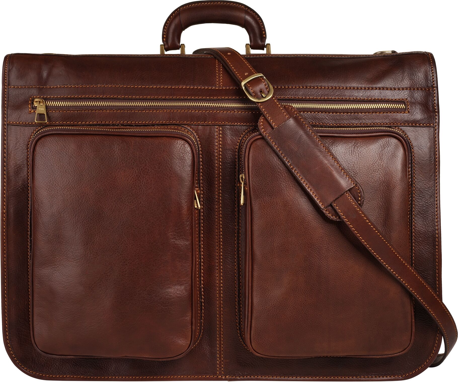 Reisetasche PIKÉ "PIKÉ Herren, Damen echt Leder, Made in Italy", Damen, Gr. B/H/T: 56cm x 47cm x 14cm onesize, braun, Leder, glänzend, Taschen Reisetasche, echt Leder, Made in Italy braun B/H/T: 56cm x 47cm x 14cm onesize