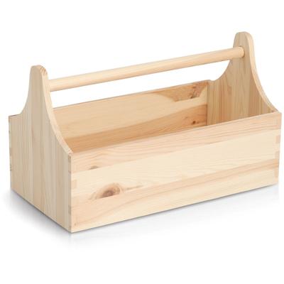 Werkzeugbox ZELLER PRESENT "Kiefer", hellbraun, B:18cm H:20,5cm T:34cm, Massivholz, Aufbewahrungsboxen, natürliches Holz, vielseitig, einfach tragbar