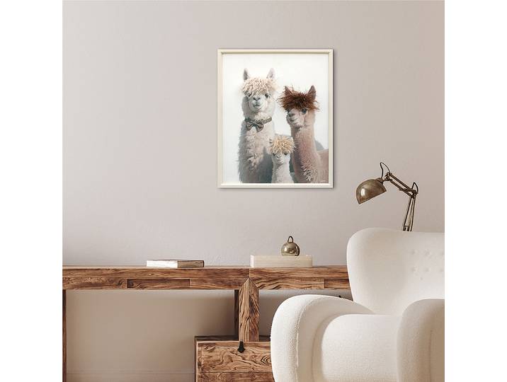 Bild Stylish Lama Family Mischgewebe Beige 50 x 60 x 3cm