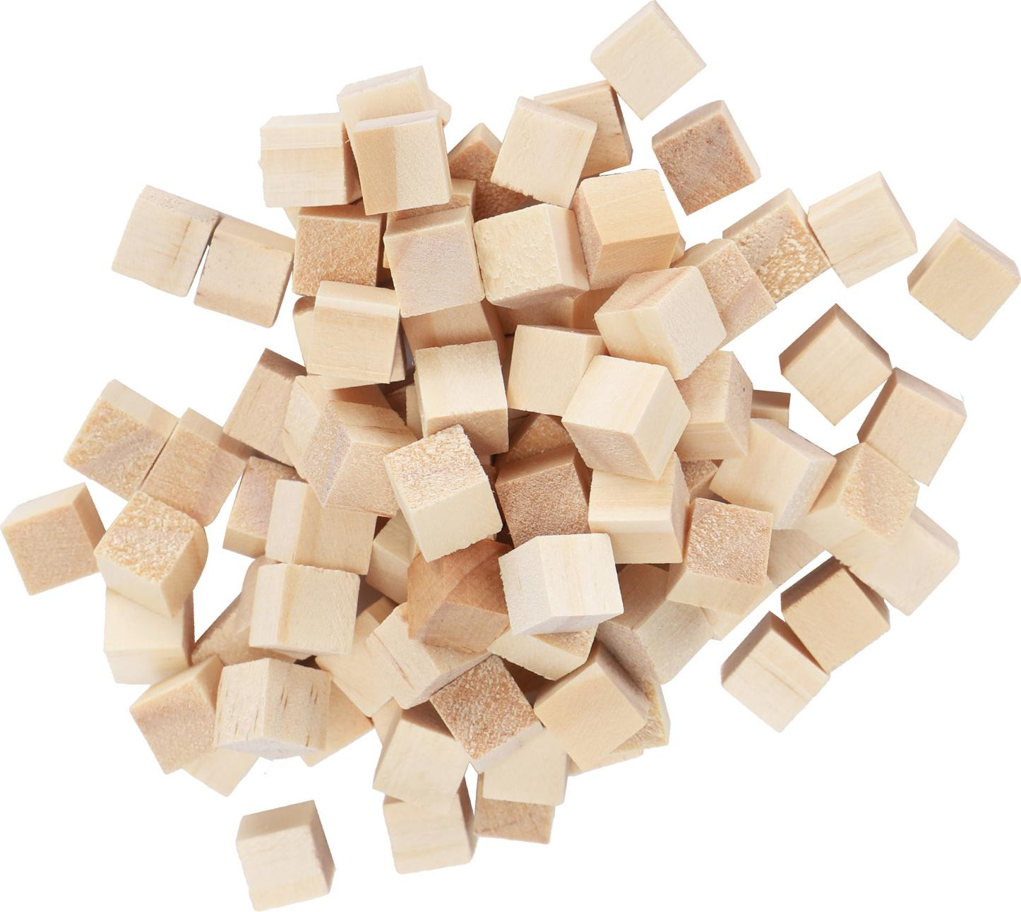 Cocosity 100 stuks houten blokjes grenen vierkant bouwstenen 10 mm houtkleur