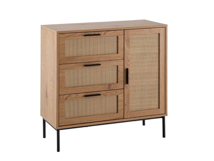 Kommode French 2 , Geflecht , braun / schwarz