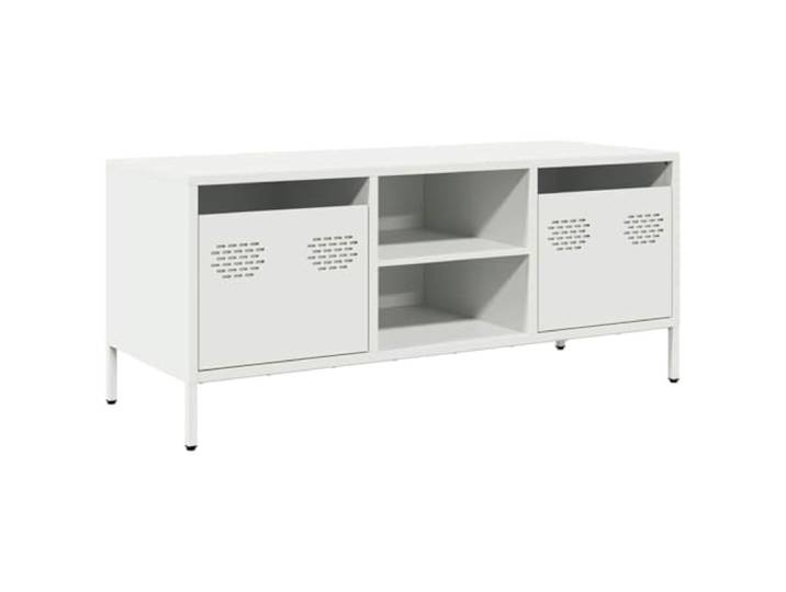 LMTYOENFG TV-Schrank Weiß 101,5x39x43,5 cm Kaltgewalzter Stahl Lowboard Stabiles Metall Lowboard für Wohnzimmer und Schlafzimmer. Bietet 2 Fächer und 2 Schubladen für geordnete Aufbewahrung.