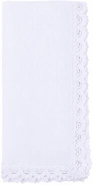 Saro Lifestyle Lace Trim Cloth Napkins (Set of 4) - Elegant Dinner Napkins for Everyday Dining & Entertaining