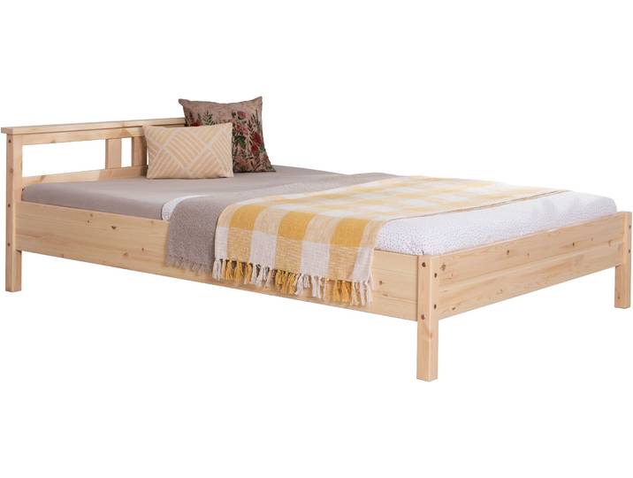 Futonbett TICAA Merci , beige (kiefer massiv natur), B:147,6cm, Betten, Futonbett, Einzelbett, aus Kiefer Massivholz, inkl. Rollrost