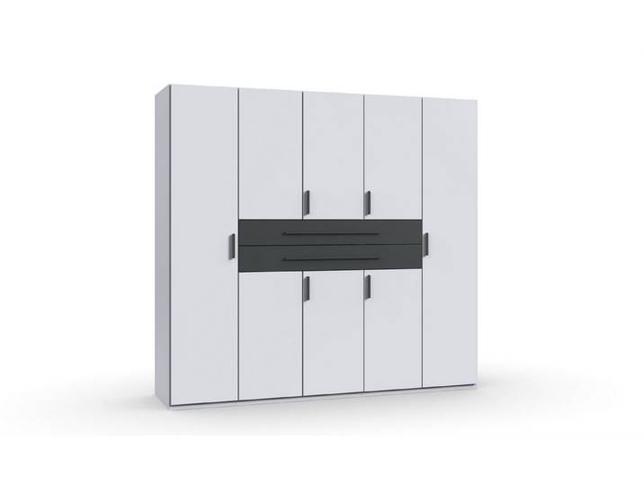 freiraum Drehtürenschrank DIGIT in WEISS + SCHWARZ - 225x208x58cm (BxHxT)