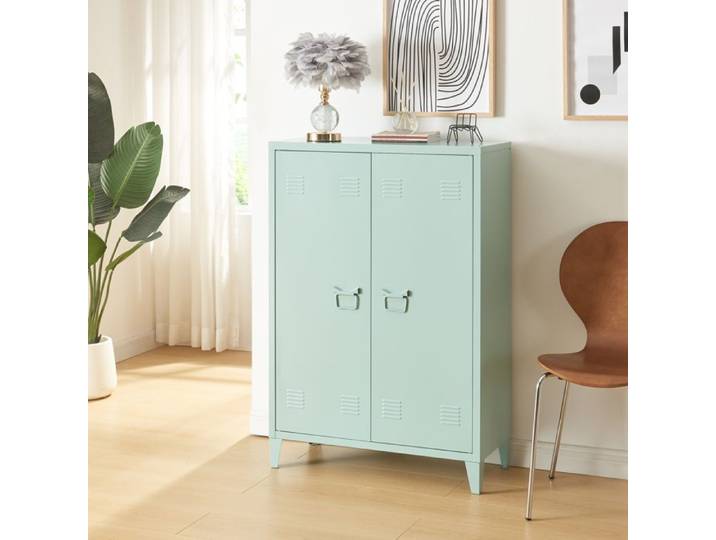 Armoire métallique Oripää à 2 portes 110 x 75 x 33 cm vert pastel